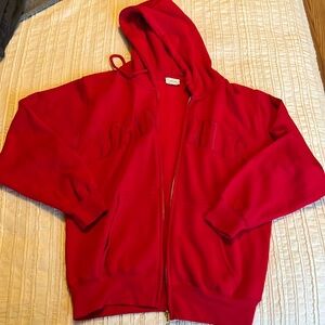 Red Los Angeles Hoodie with a zipper size S can fit M, new without tags.